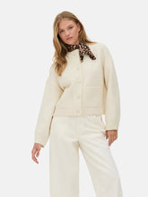 Crew Neck Button-Front Knit Cardigan